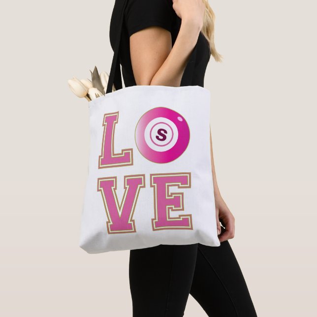 Bingo Player Add Your Initial Cute Tote Bag (Close Up)