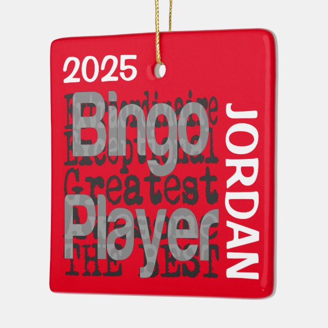 Bingo Player Extraordinaire CUSTOM Ceramic Ornament (Left)