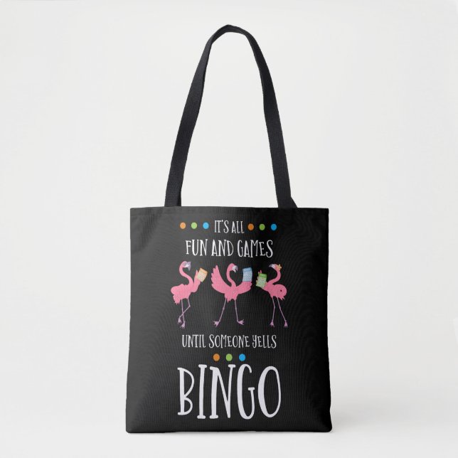 Bingo Player, Flamingo, Bingo Balls Tote Bag (Front)