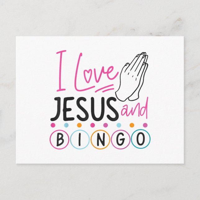 Bingo Player Jesus Faith Christian I Love Jesus An Postcard (Front)