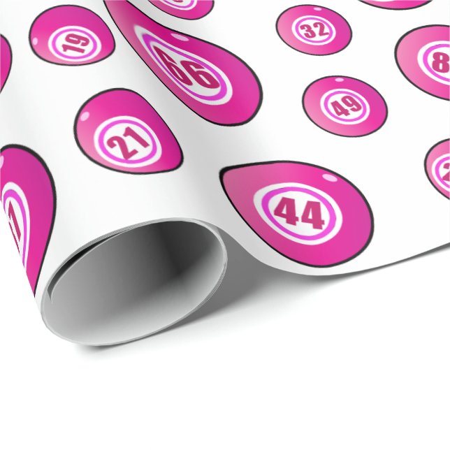 Bingo Player Pink Balls Wrapping Paper (Roll Corner)