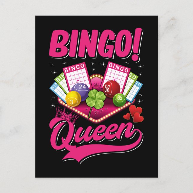 Bingo Player Queen Women Funny Bingo Girl Postcard (Front)