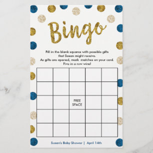 Bingo-Purse Game, 2-Sided Gold & Blue Card