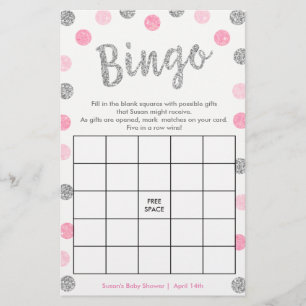 Bingo-Purse Game, 2-Sided Silver & Pink Card