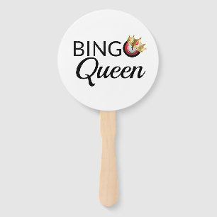 Bingo Queen White Hand Fan