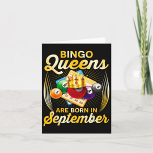 Bingo Queens Are Born In September Vintage Christm Card