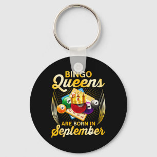 Bingo Queens Are Born In September Vintage Christm Key Ring