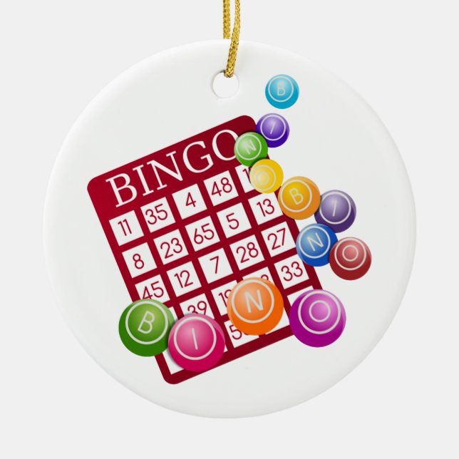 bingo rocks ceramic tree decoration (Front)