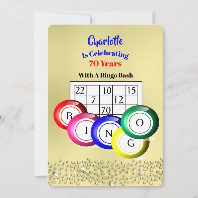 Bingo Themed Party Fun Colourful Invitation (Front)