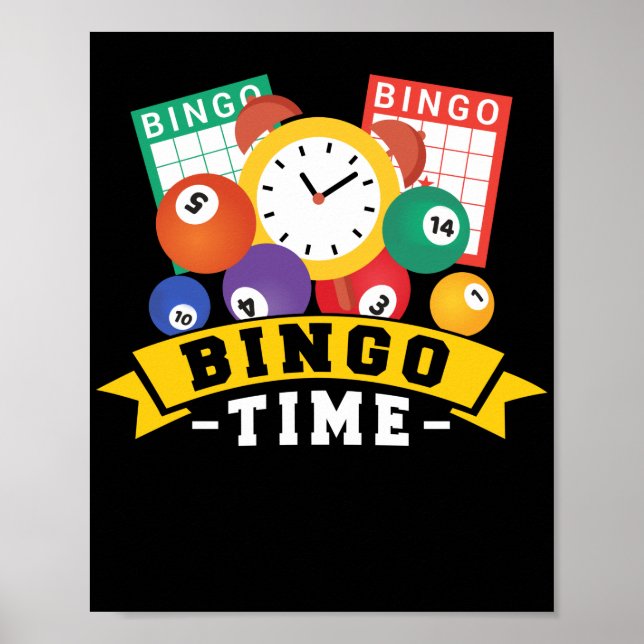Bingo Time Funny Lucky Gambling Poster (Front)