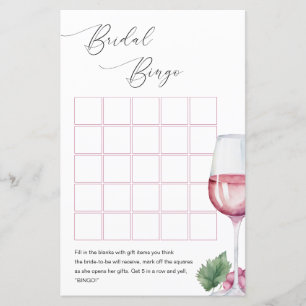 Bingo Vino before Vows Bridal Shower Game