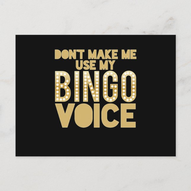 Bingo Voice Lucky Game Player Gambling Gift Postcard (Front)