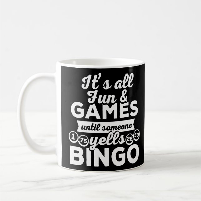 Bingo Yells  Funny Bingo Caller Outfit Bingo Playe Coffee Mug (Left)