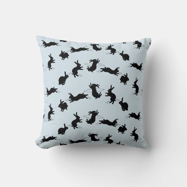 Binky Bunnies Pillow (Light Blue) (Front)