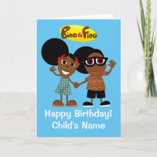 Bino and Fino Birthday Card Customisable