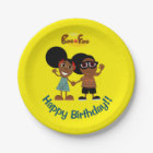 Bino and Fino Birthday Party Plate Yellow
