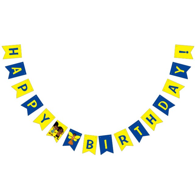 Bino and Fino Birthday Text Bunting Flags Banner (All)
