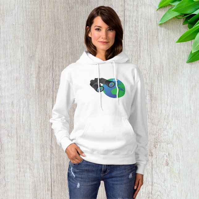 Binoculars Looking at Earth Planet Explorer Travel Hoodie (Creator Uploaded)