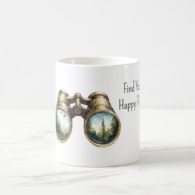 Binoculars Nature Find Your Happy Place Coffee Mug (Center)