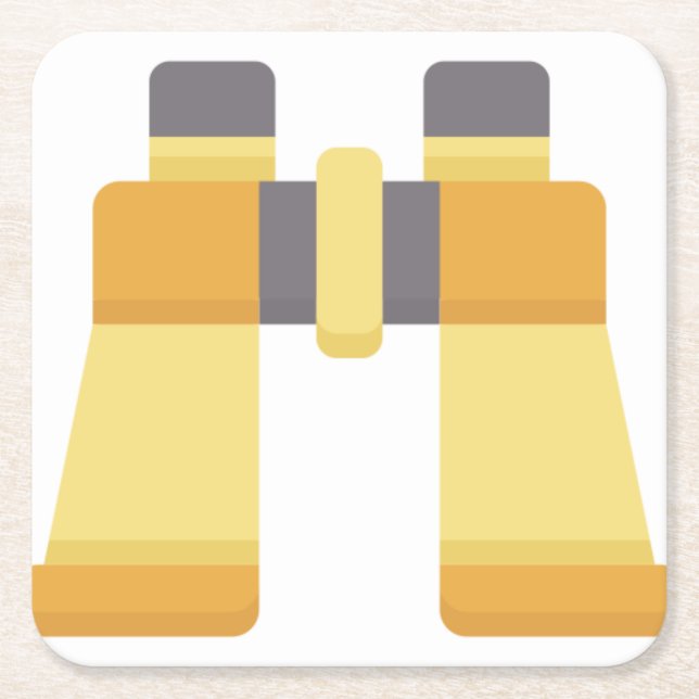 Binoculars Square Paper Coaster (Front)