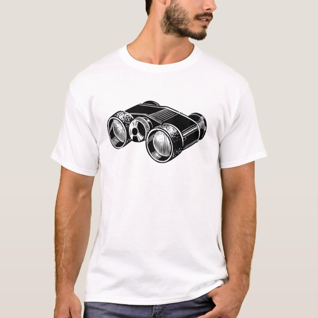 Binoculars Vintage Illustration Men Shirt (Front)