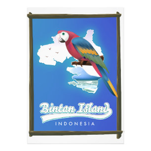 Bintan island Indonesia travel map Photo Print