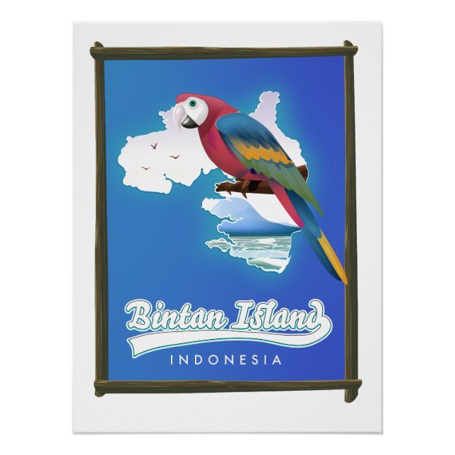 Bintan island Indonesia travel map Poster (Front)