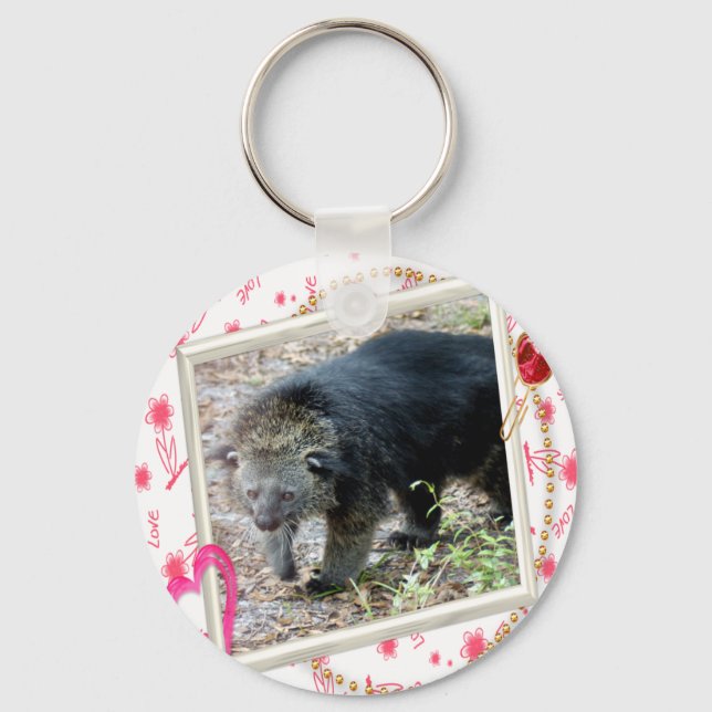 Binturong Bearcat Valentine Keychain (Front)