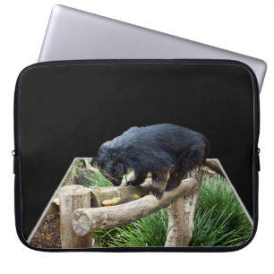 Binturong Standing On A Wooden Rail, Laptop Sleeve