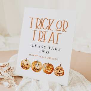 BINX Trick or Treat Halloween Candy Porch Pedestal Sign