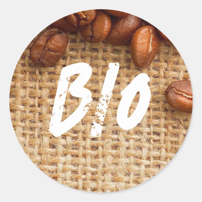 Bio Coffee Classic Round Sticker (Front)