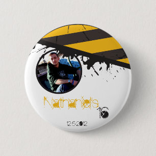 Bio Hazard Caution Tape Crime Scene Photo Button