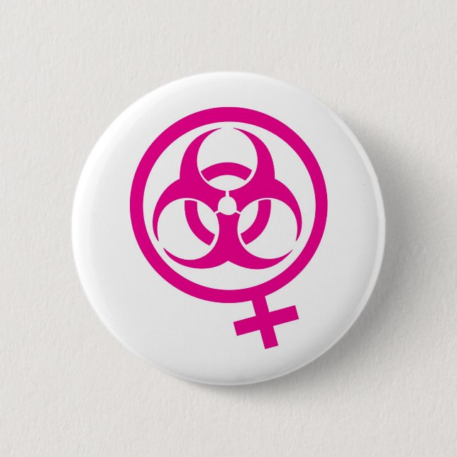 bio hazard femme 6 cm round badge (Front)