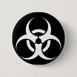 Bio Hazard or Biohazard Sign Symbol Warning Black 6 Cm Round Badge