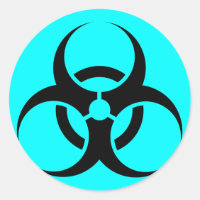 Bio Hazard or Biohazard Sign Symbol Warning Blue