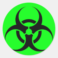 Bio Hazard or Biohazard Sign Symbol Warning Green