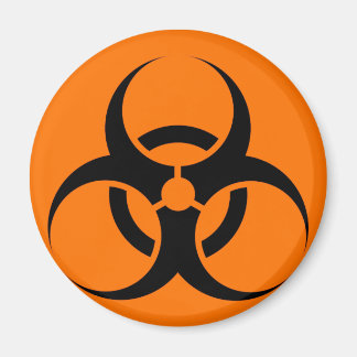 Bio Hazard or Biohazard Sign Symbol Warning Orange Magnet
