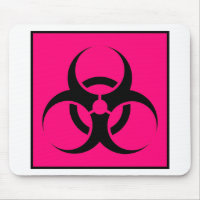 Bio Hazard or Biohazard Sign Symbol Warning Pink
