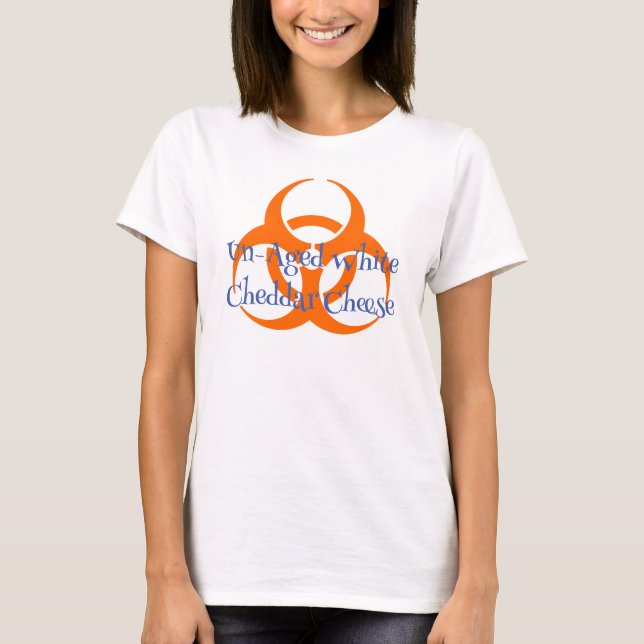 Bio Hazard Symbol with Un-Aged White T-Shirt (Front)