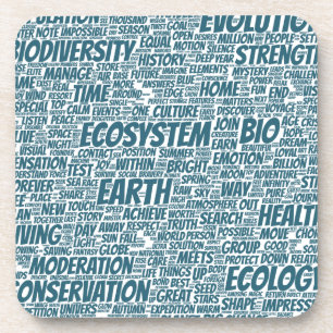 Bio Nuage de Mots Texte Modèle Biodiversité Coaster