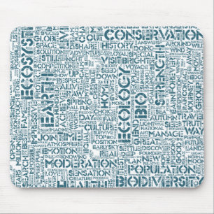 Bio Nuage de Mots Texte Motif Biodiversité Mouse Pad