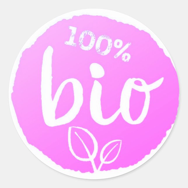 Bio Purple Classic Round Sticker (Front)