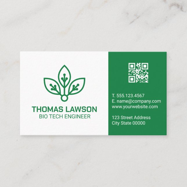 Bio Tech Logo | Engineer Business Card (Front)