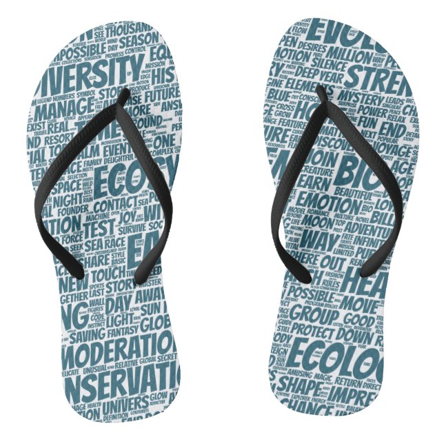 Bio Word Cloud Text Model Biodiversity Jandals (Footbed)