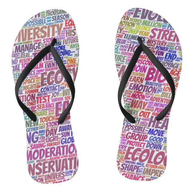 Bio Word Cloud Text Model Biodiversity Jandals (Footbed)