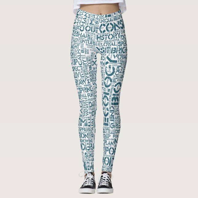 Bio Word Cloud Text Reason Biodiversity Leggings (Front)