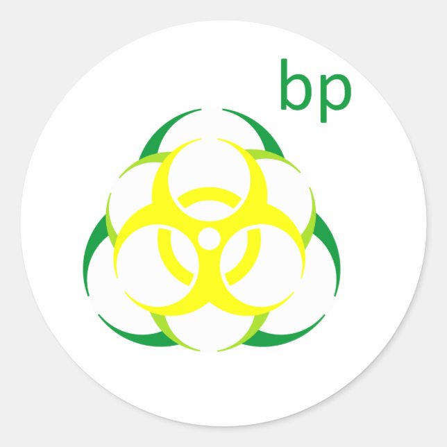 Biohazard bp 2 classic round sticker (Front)