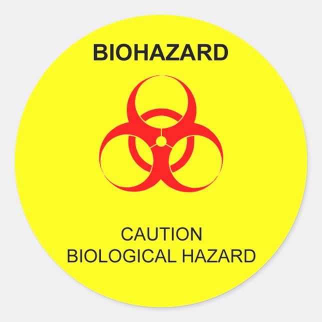 BIOHAZARD CLASSIC ROUND STICKER (Front)