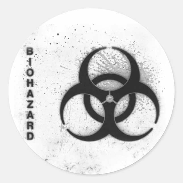 biohazard classic round sticker (Front)