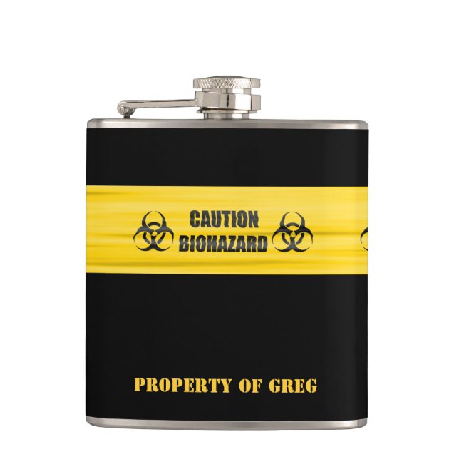 Biohazard Funny Custom Flask (Front)